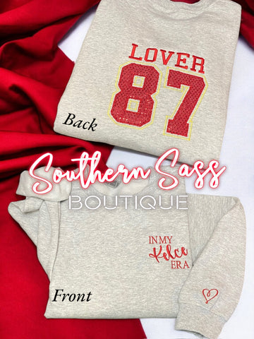 IN MY KELCE ERA LOVER 87 FULLY EMBROIDERED SWEATSHIRT