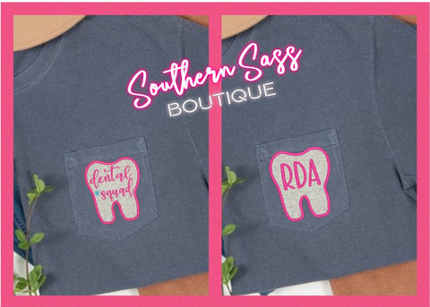 DENTAL SQUAD APPLIQUE POCCKET TEE