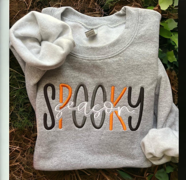 SPOOKY SEASON DOUBLE LAYER EMBROIDERED SWEATSHIRT