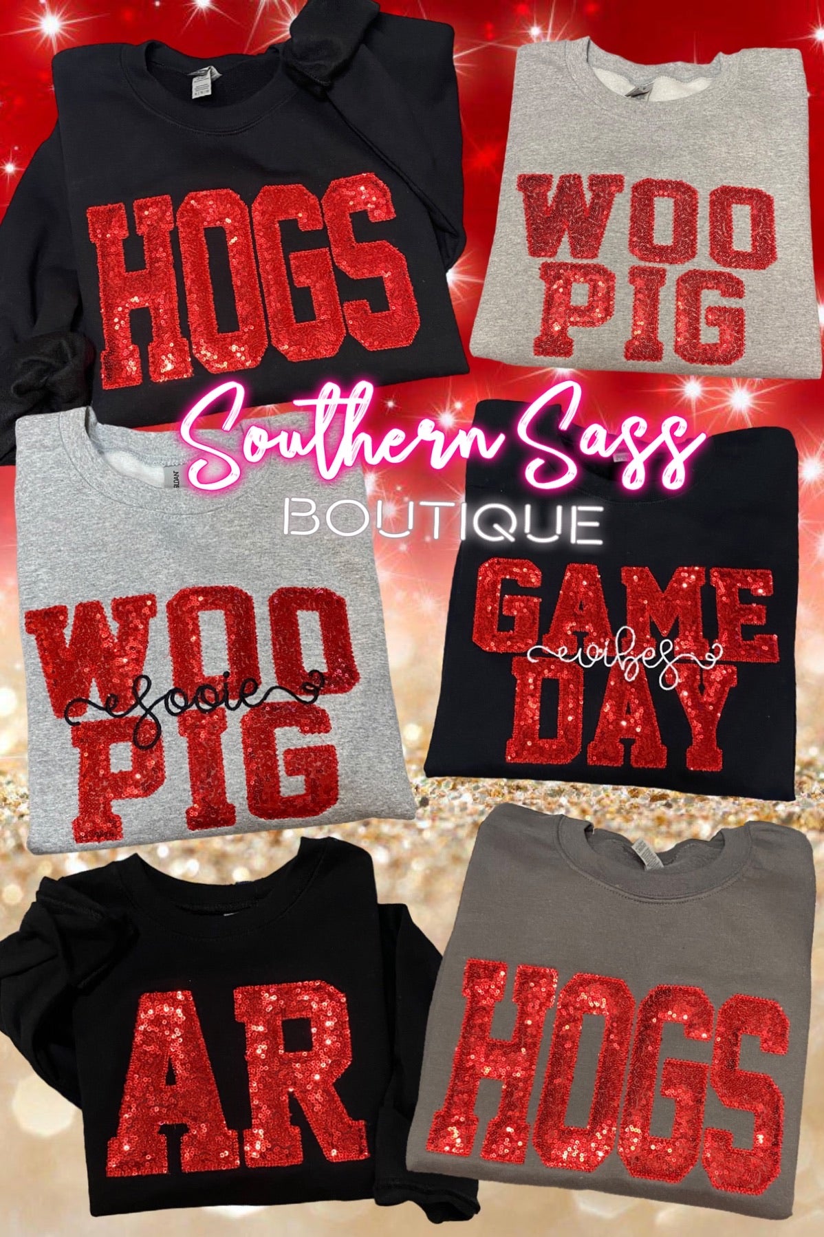 HOGS SEQUIN SPIRIT SWEATSHIRTS