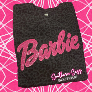 BARBIE NEON PINK SEQUIN APPLIQUE TEE