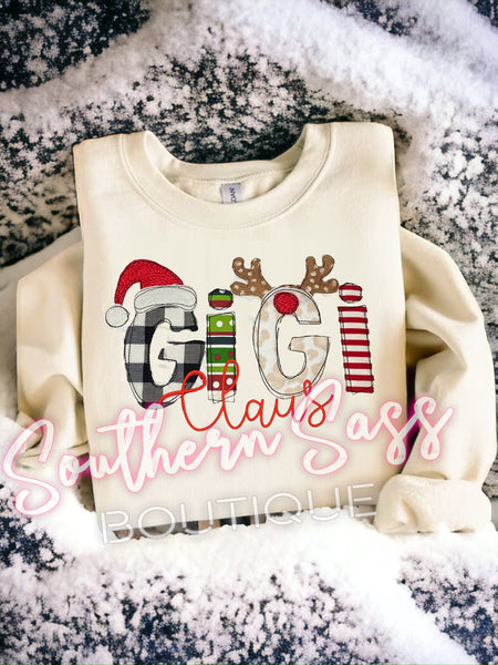 CUTIE CHRISTMAS CUSTOM NAME APPLIQUED SWEATSHIRTS