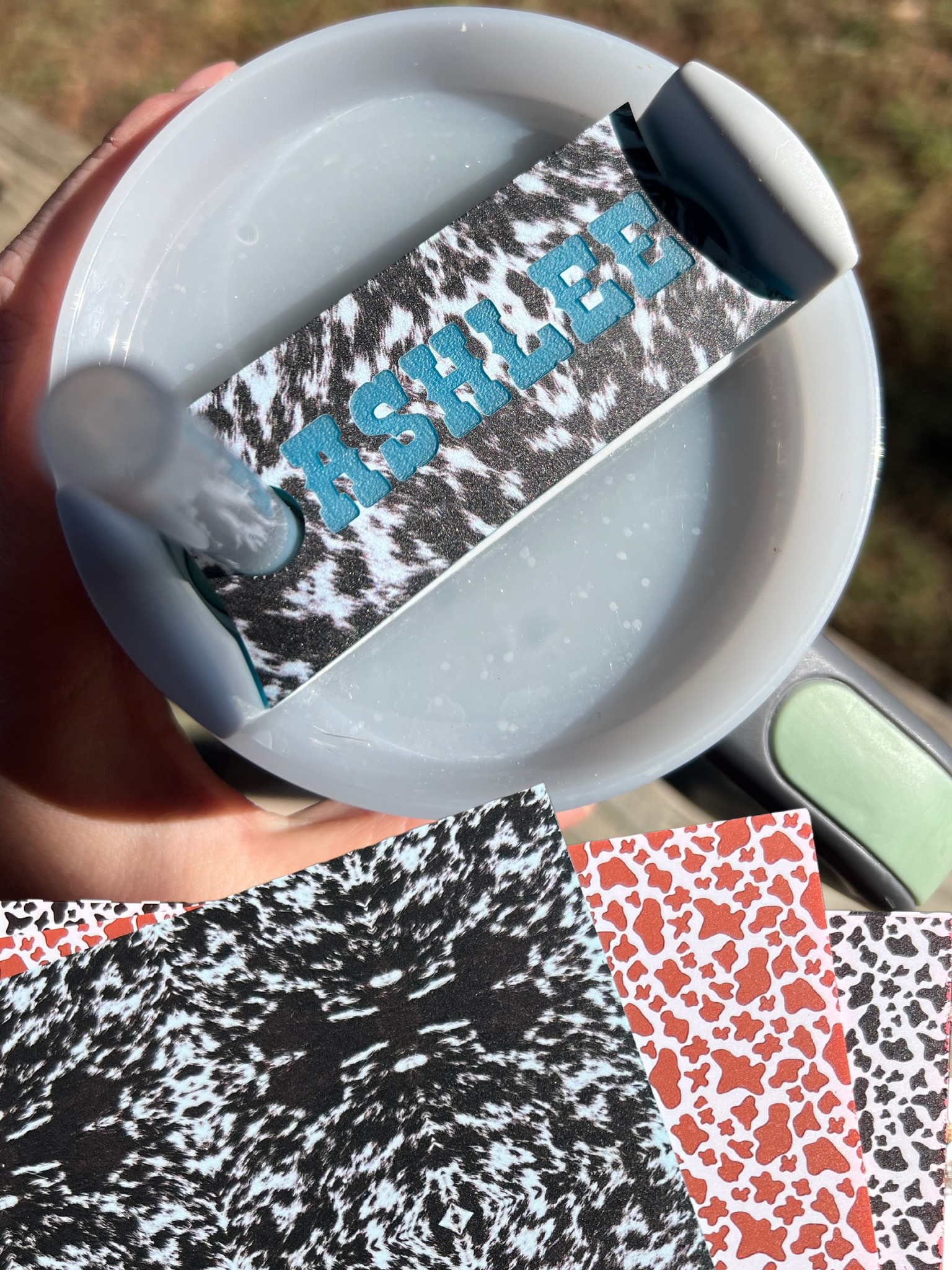 COWPRINT 40 OZ CUP TOPPERS