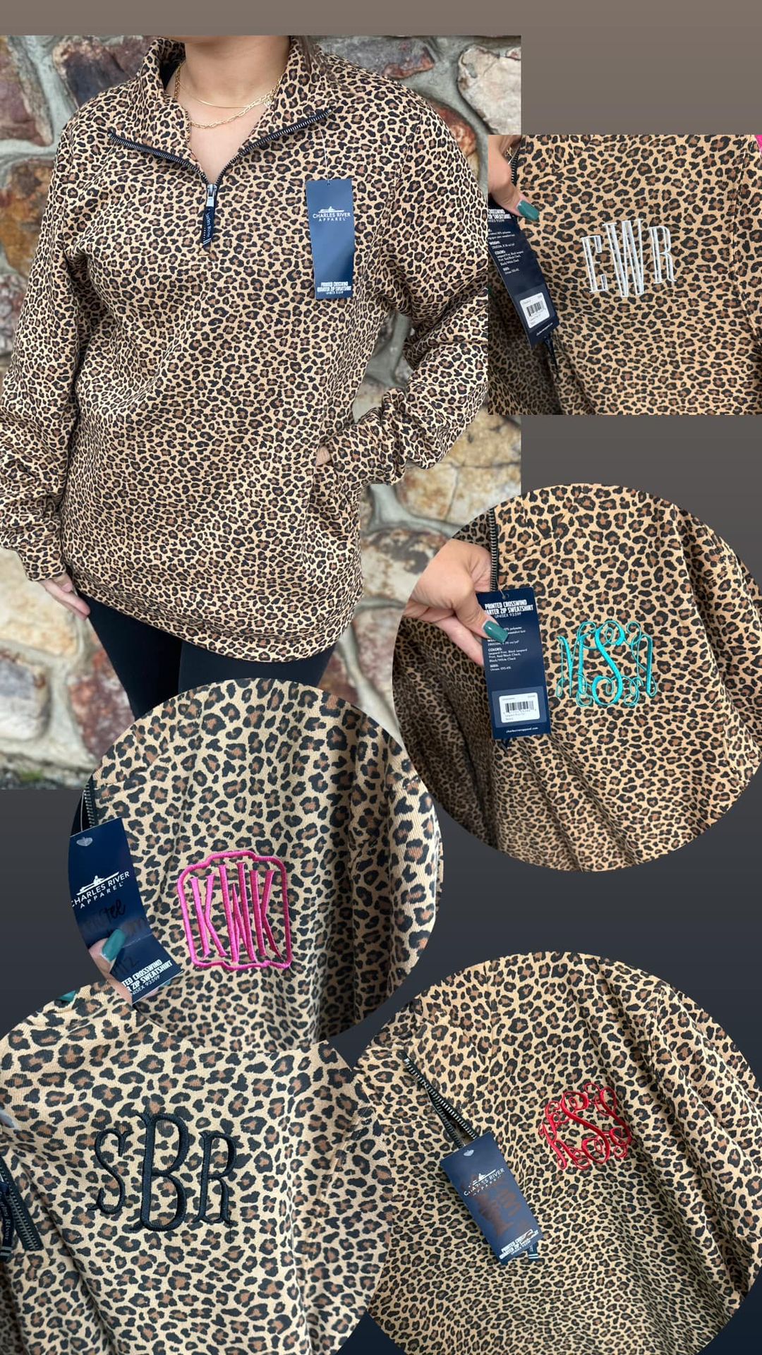 CHARLES RIVER FINAL CLEARANCE - REGULAR LEOPARD ONLY QUARTERZIP SALE