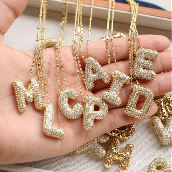 Trendy Bubble Initial Bracelets & Necklaces