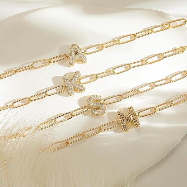 Trendy Bubble Initial Bracelets & Necklaces