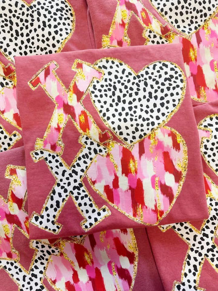 XOXO DALMATION DOT STACKED VALENTINES SHIRT