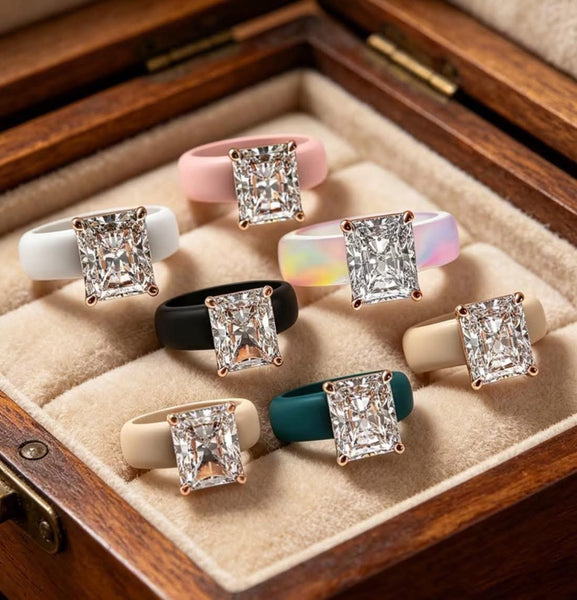 SILICONE WITH STONE RINGS FOR EVERYDAY WEAR