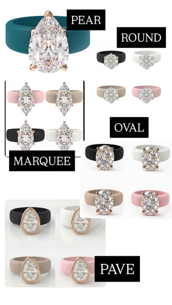 SILICONE WITH STONE RINGS FOR EVERYDAY WEAR