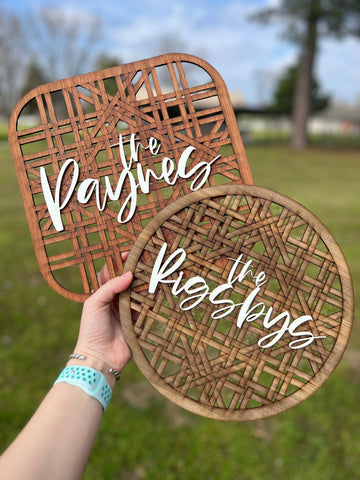 FAUX WOVEN FAMILY SIGN