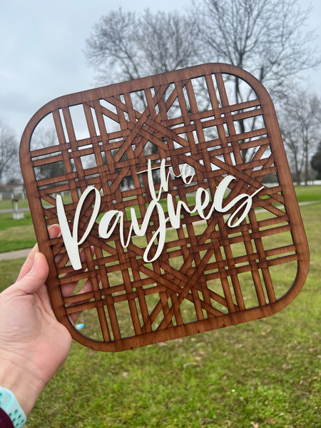 FAUX WOVEN FAMILY SIGN