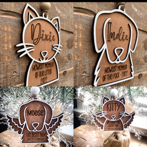 CAT/DOG MEMORIAL ORNAMENT