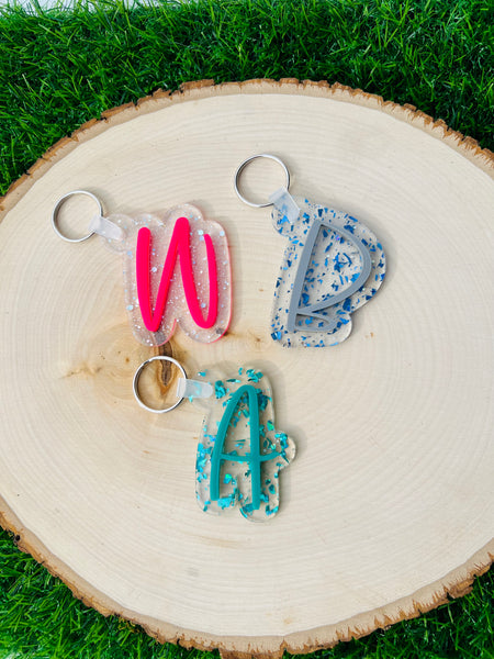 MYSTERY ACRYLIC INITIAL KEYCHAIN