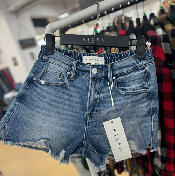 RISEN MID RISE SHORTS WITH ELASTIC BAND