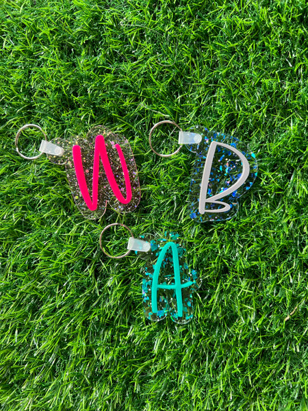 MYSTERY ACRYLIC INITIAL KEYCHAIN
