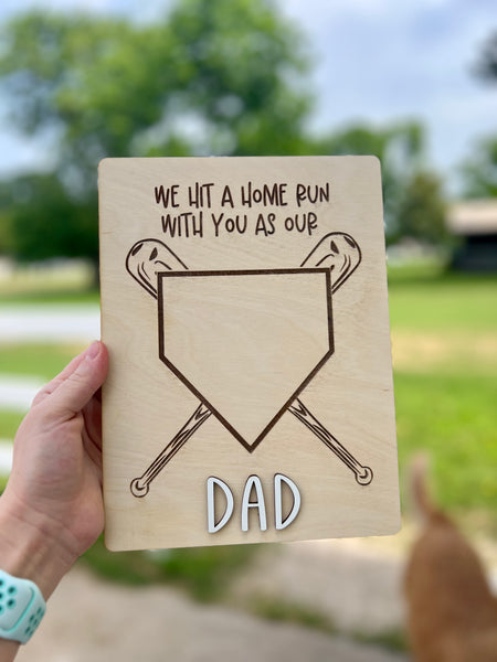 FATHERS DAY HANDPRINT BASEBALL SIGN