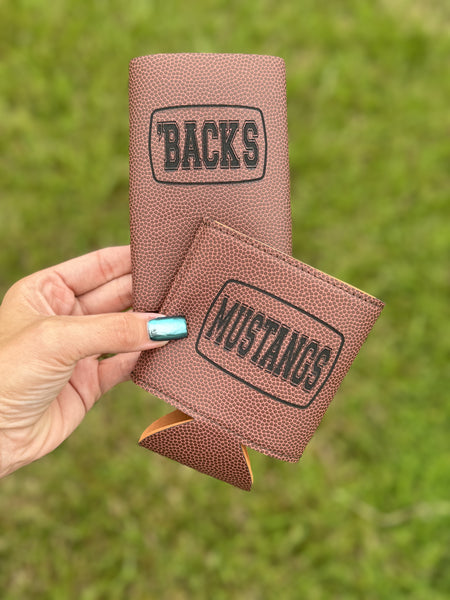 FOOTBALL LEATHER CUSTOM COOZIES