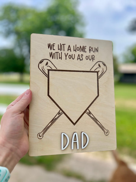 FATHERS DAY HANDPRINT BASEBALL SIGN