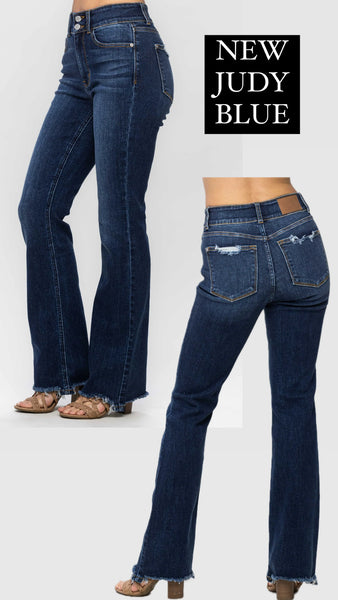 JUDY BLUE VINTAGE FRAYED HEM BOOTCUT JEAN