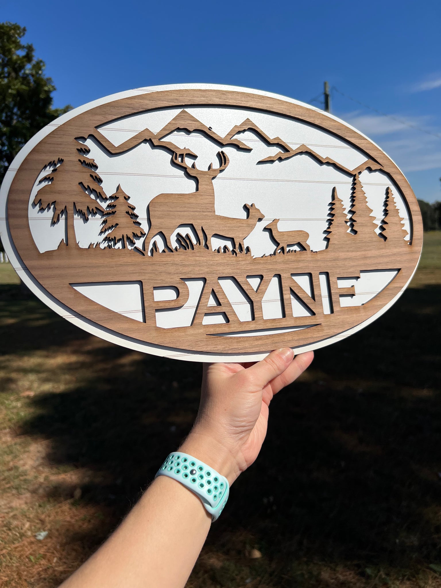 CUSTOM DEER SCENE SIGN