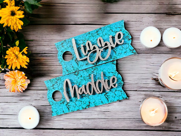 TURQUOISE ACRYLIC CUP TOPPER
