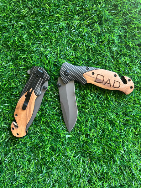 KNIFE BLADE / SEATBELT CUTTING  / WINDOW BREAKER CUSTOM ENGRAVED TOOL
