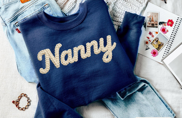 Faux Cream Yarn Custom Name Collection