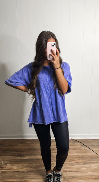 ACID WASH COTTON TERRY CLOTH TEE