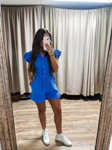 BOBBY BLUE COTTON GAUZE ROMPER
