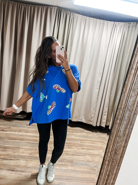 HATS & MARGS SEQUIN TEE