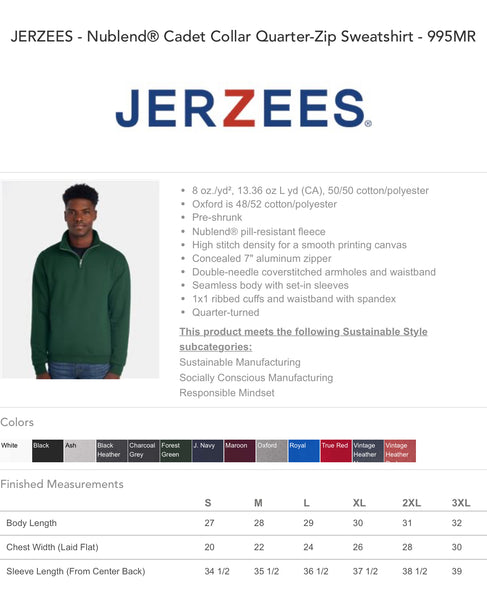 WHIT FONT MONOCHROMATIC QUARTERZIPS