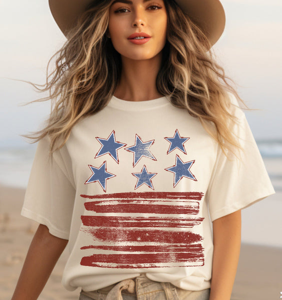 PATRIOTIC WOMENS GRAPHIC TEES FOR SUMMER