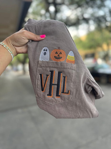 Sloan Halloween trio monogram tee