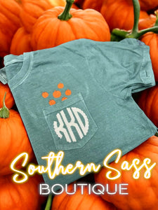 MINI EMBROIDERED PUMPKINS MONOGRAM TEE