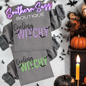 FEELIN' WITCHY EMBROIDERED SWEATSHIRT