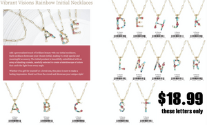 VIBRANT VISIONS RAINBOW INITIAL NECKLACES