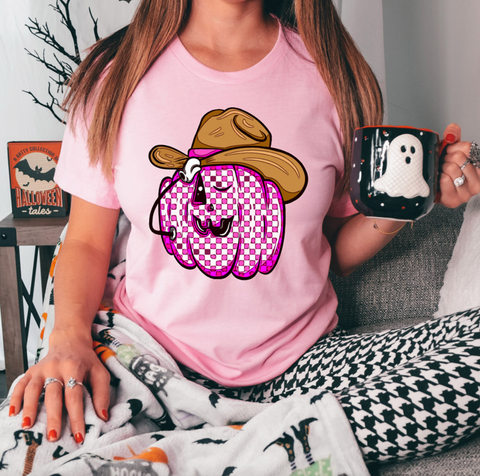 Western Checkered Pumpkin Shirt