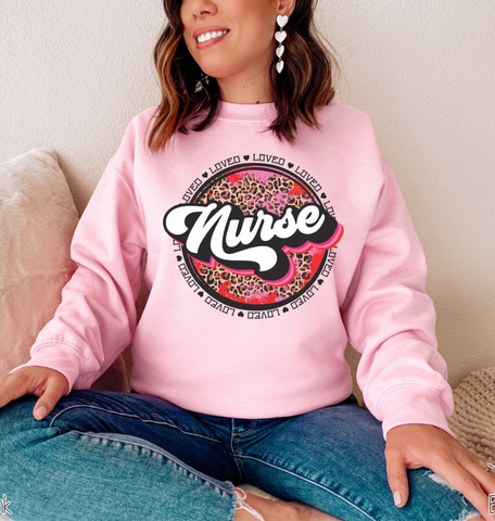 Loved Nurse Valentines Grunge Sweatshirt