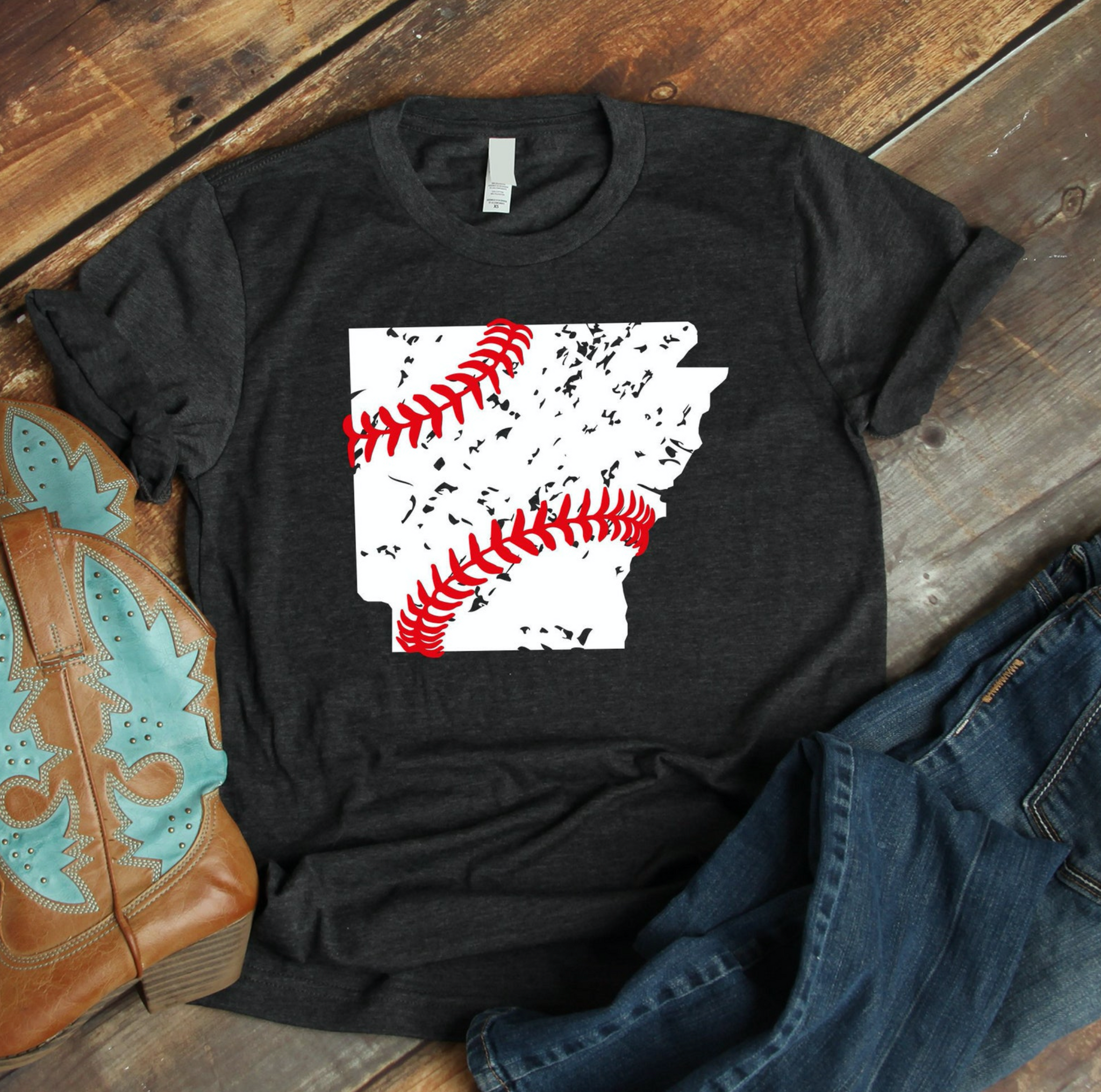 Baseball State of Arkansas Graphic Tee