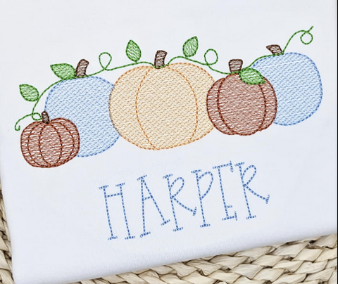 CLASSIC FALL/THANKSGIVING EMBROIDERED KIDS TEES