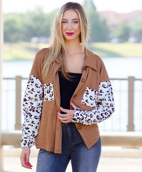 SHACKETS WITH LEOPARD SLEEVES - SMALL THROUGH 3X