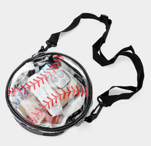 Baseball Transparent Round Crossbody Bag