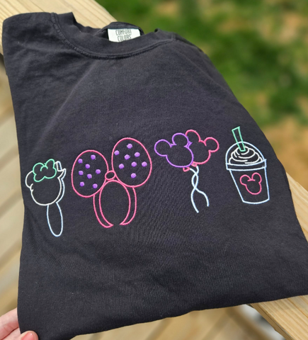 HAPPY PLACE ICONS EMBROIDERED TEE