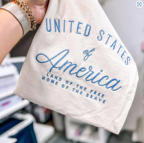 UNITED STATES OF AMERICA EMBROIDERED TEE