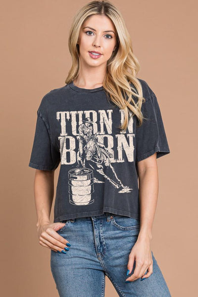 TURN N BURN CROPPED TEE