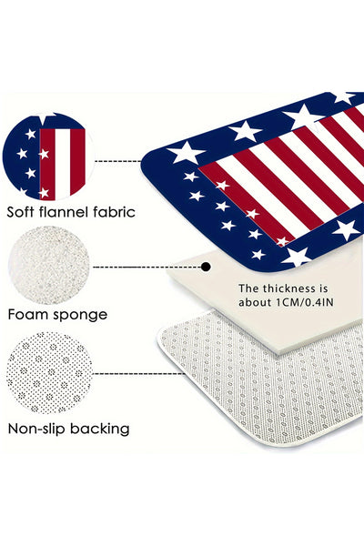 Dark Blue American Flag Inspired Fashion Entryway Mat