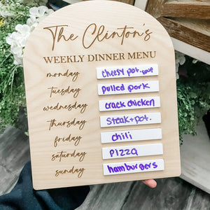 CUSTOM WEEKLY MENU PLANNER