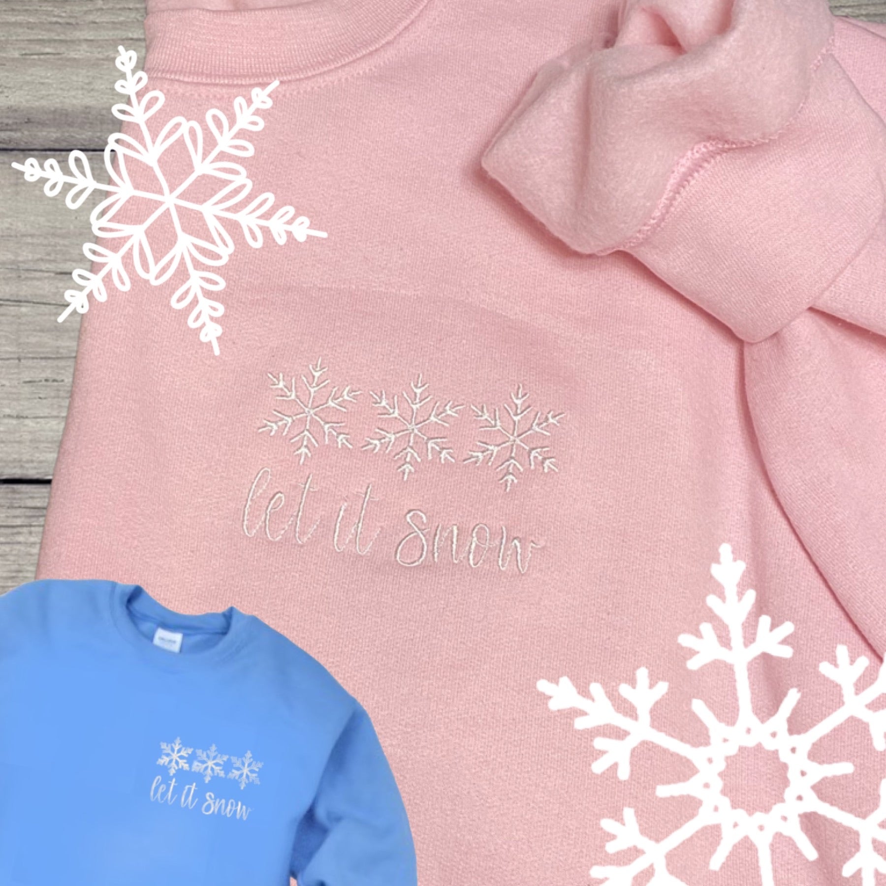 LET IT SNOW EMBROIDERED SWEATSHIRT