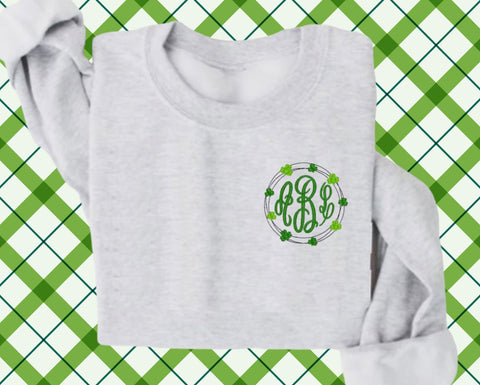 CLOVER MONOGRAM EMBROIDERED FRAME SWEATSHIRT