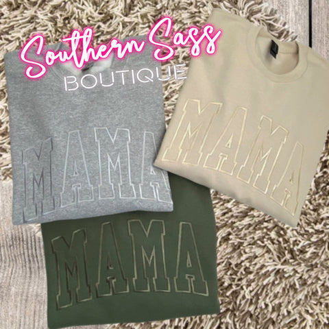 NEUTRAL COLOR CUSTOM NAME EMBROIDERED SWEATSHIRT